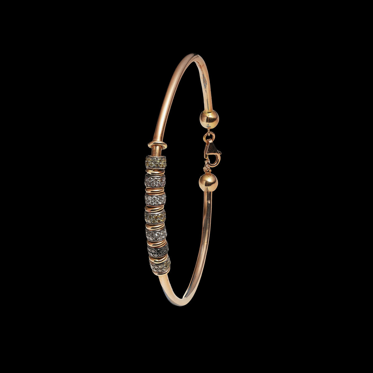 Brown & Black Diamond Bangle Bracelet