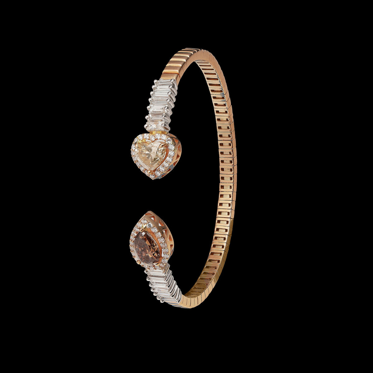 Colored Diamond Bangle Bracelet