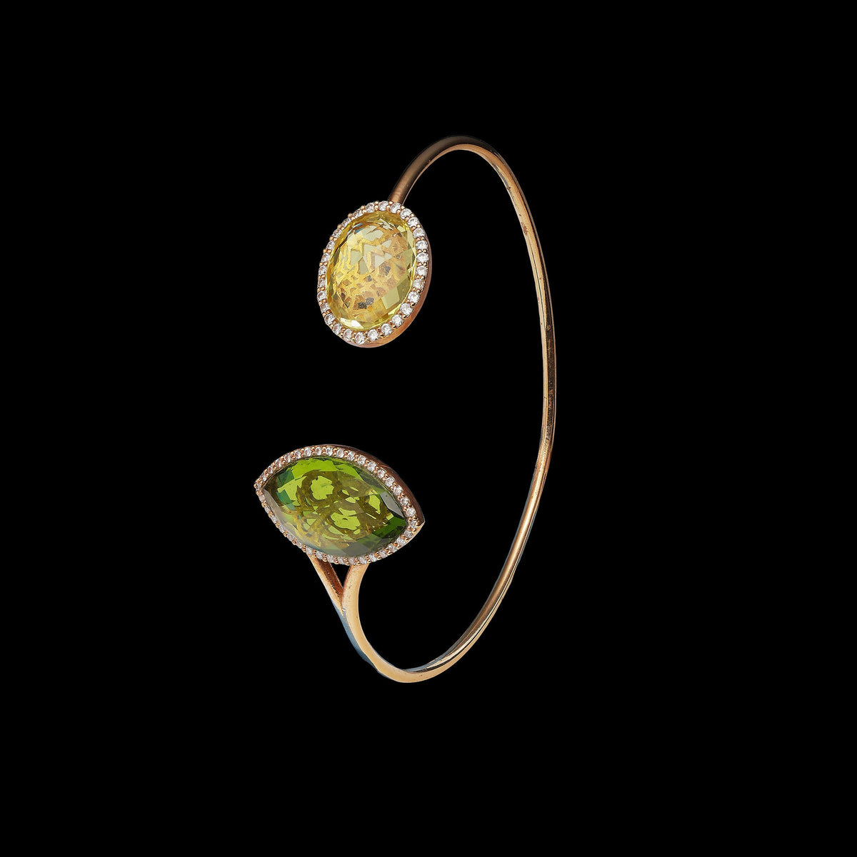 Pedidot & Citrine Bangle Bracelet