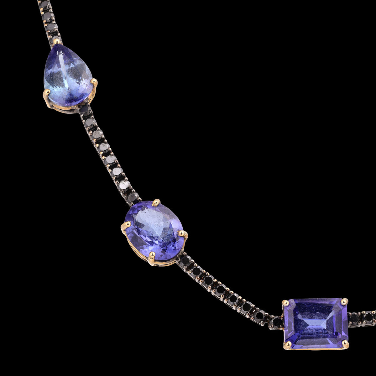 Sapphire & Black Diamond Necklace