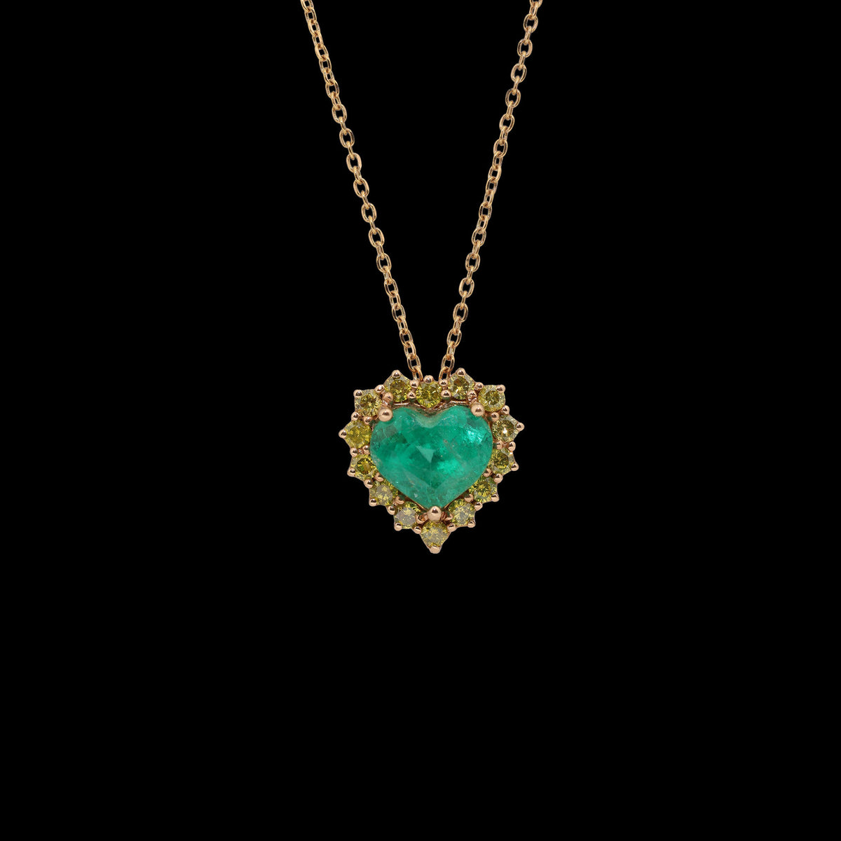 Emerald & Yellow Diamond Necklace