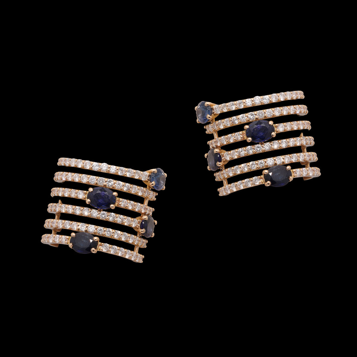 Blue Sapphire Diamond Earcuff