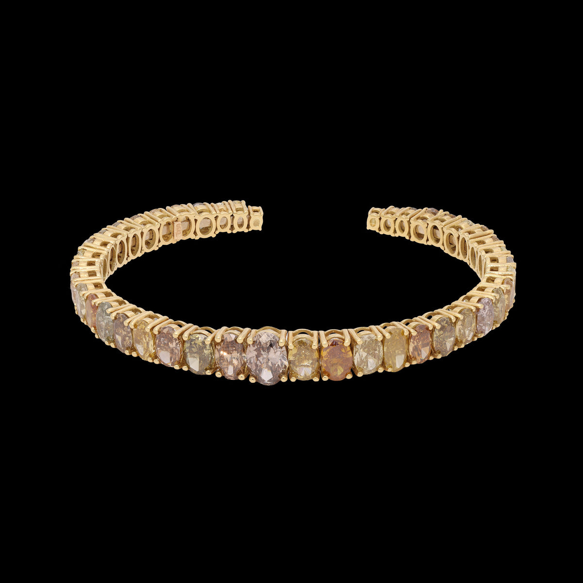 Brown & Yellow Diamond Bangle Bracelet