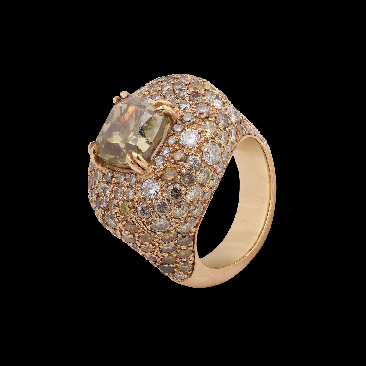 Brown & Yellow Diamond Ring