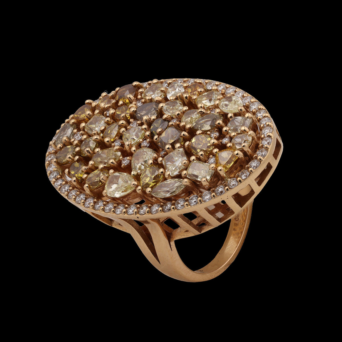 Brown & Yellow Diamond Ring