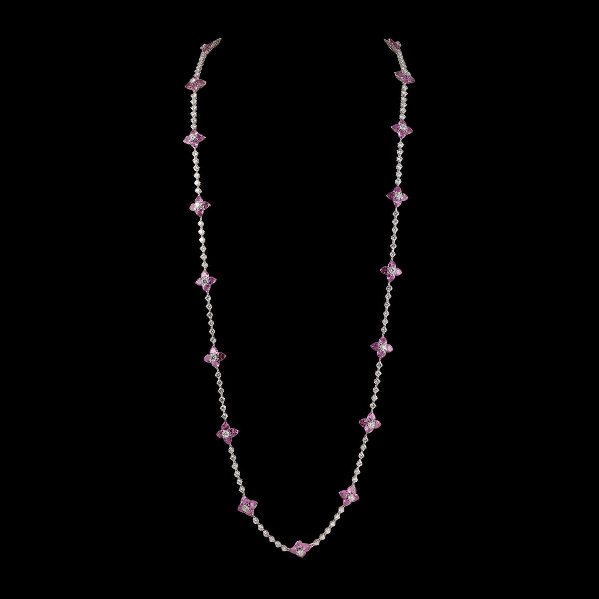Pink Sapphire Diamond Necklace