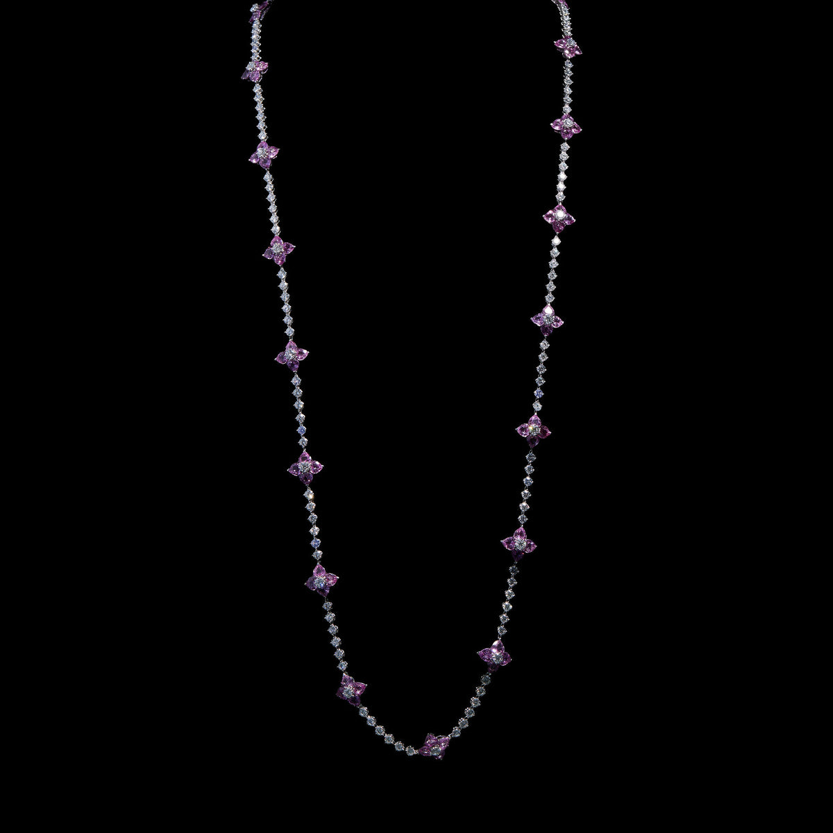 Pink Sapphire Diamond Necklace