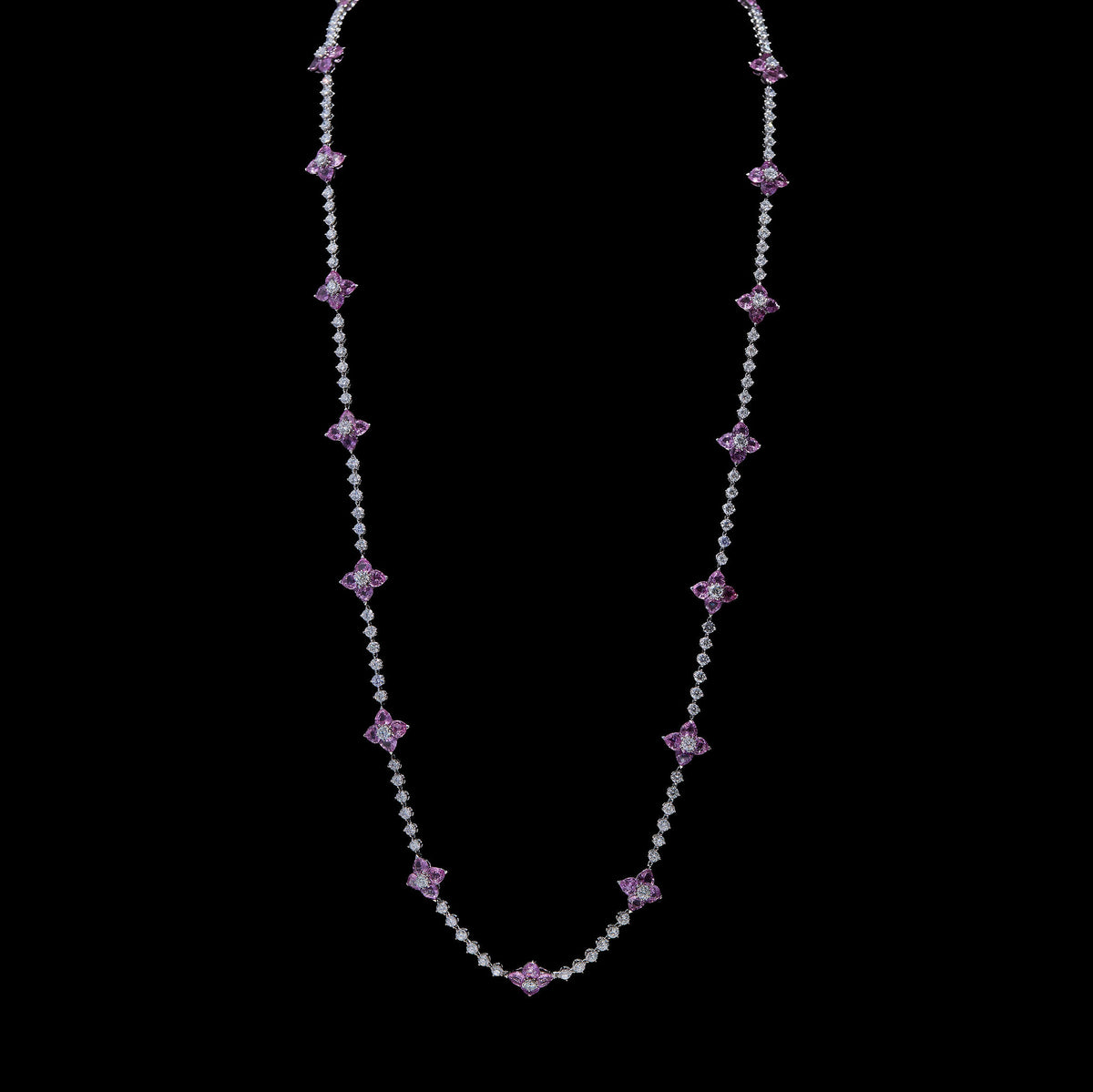 Pink Sapphire Diamond Necklace