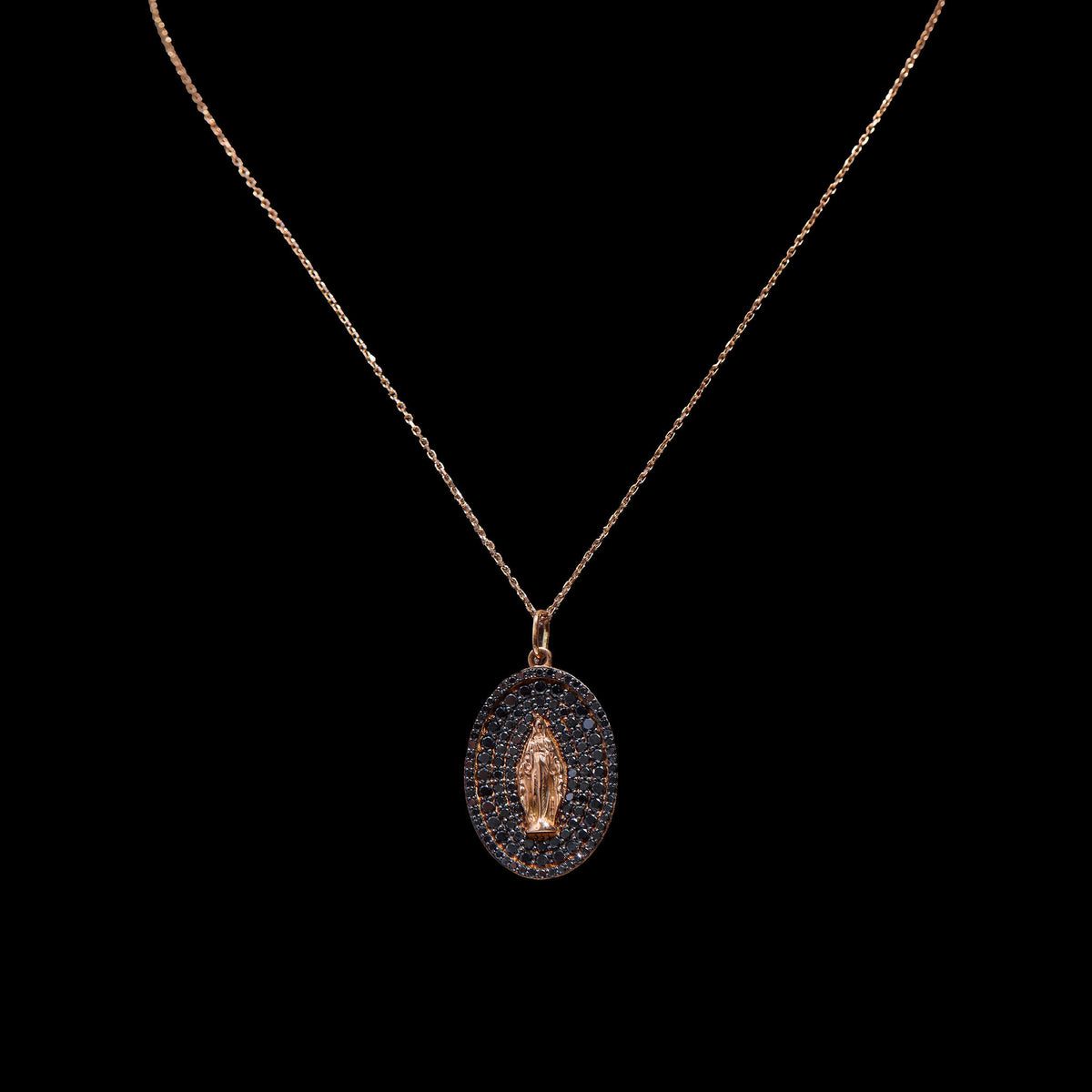 Black Diamond Rosary Necklace