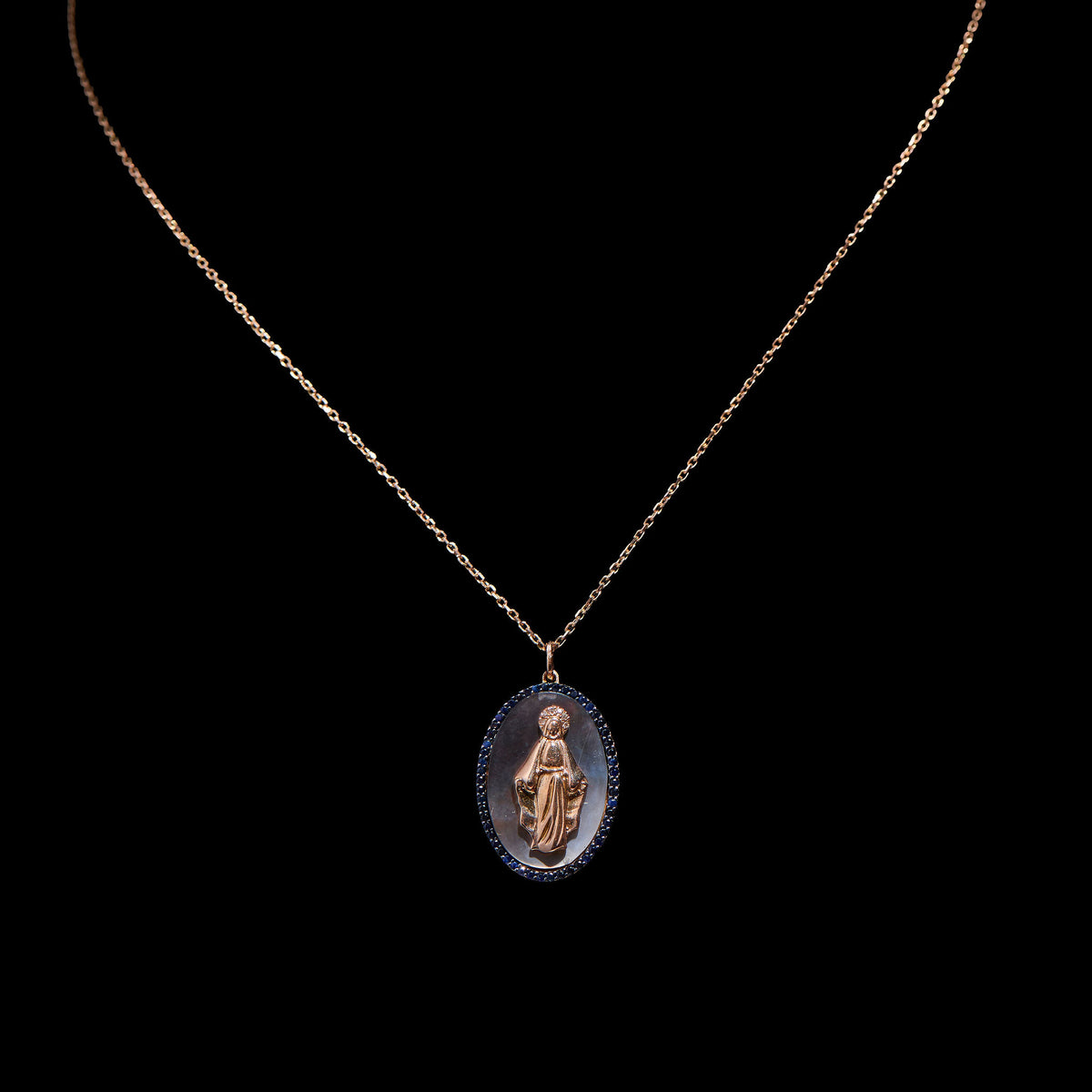 Blue Sapphire Rosary Necklace