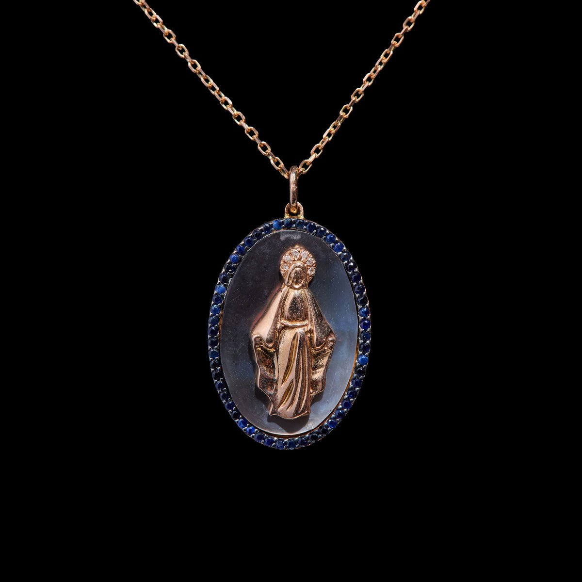 Blue Sapphire Rosary Necklace