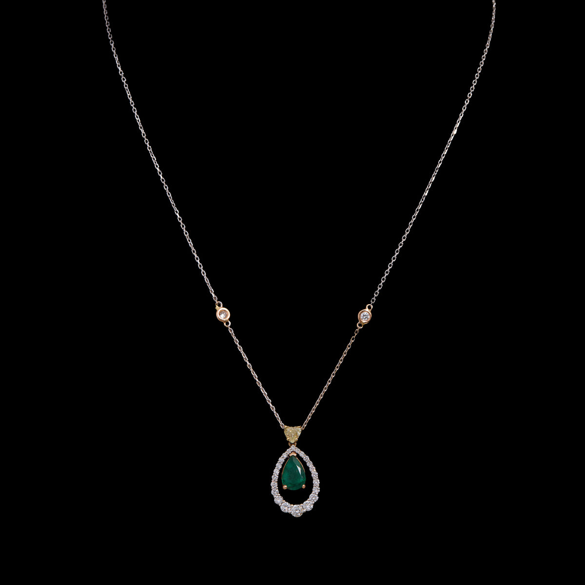 Emerald & Yellow Diamond Pendant