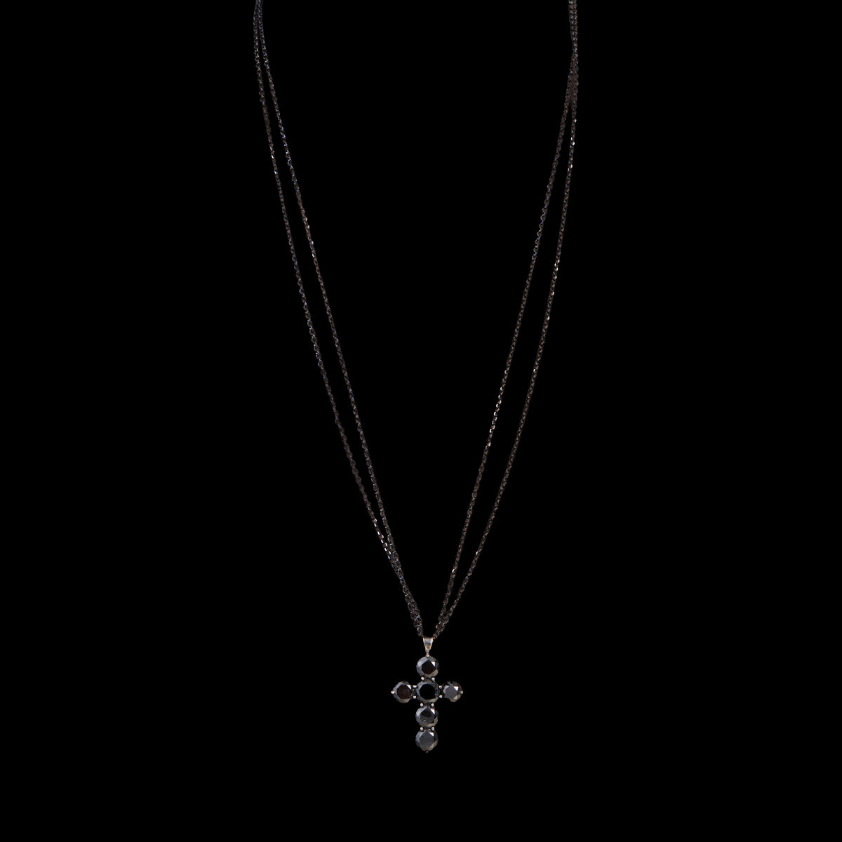 Black Diamond Cross Necklace