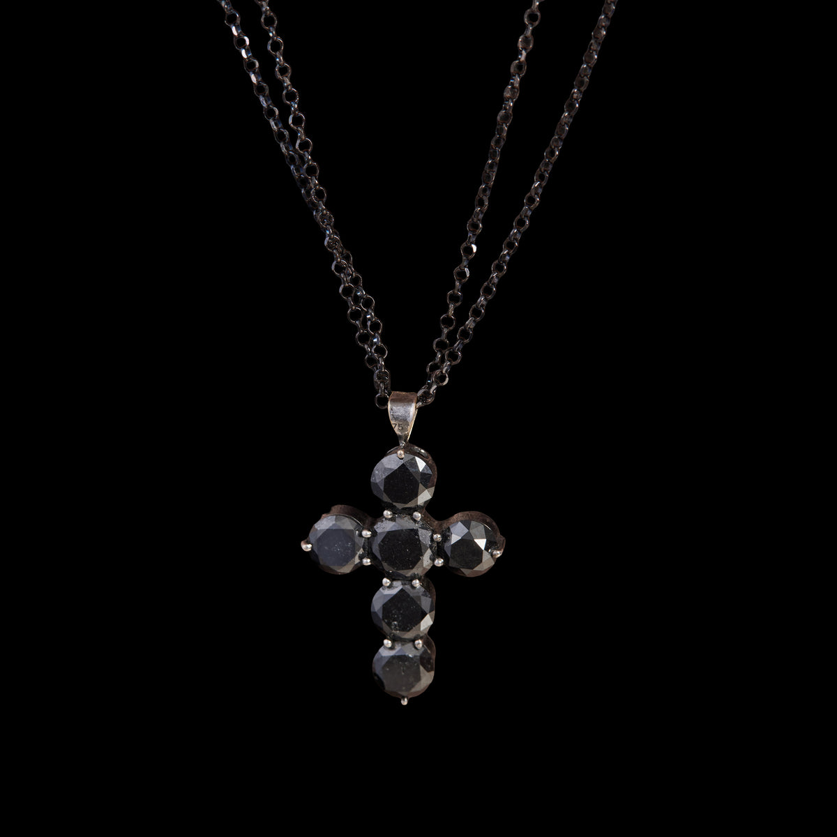 Black Diamond Cross Necklace