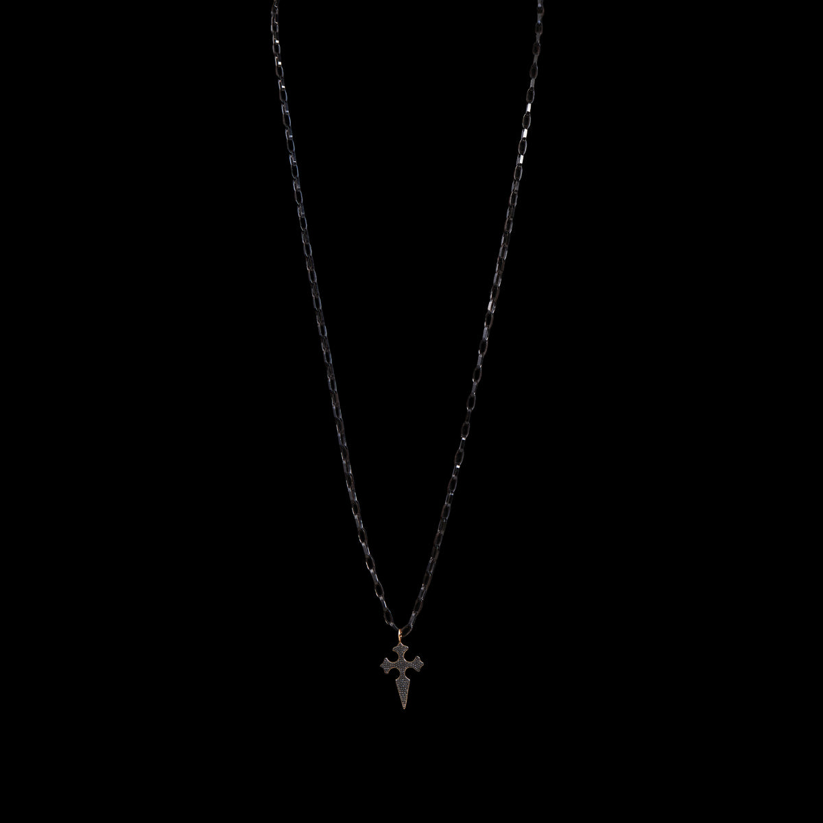 Black Diamond Cross Necklace
