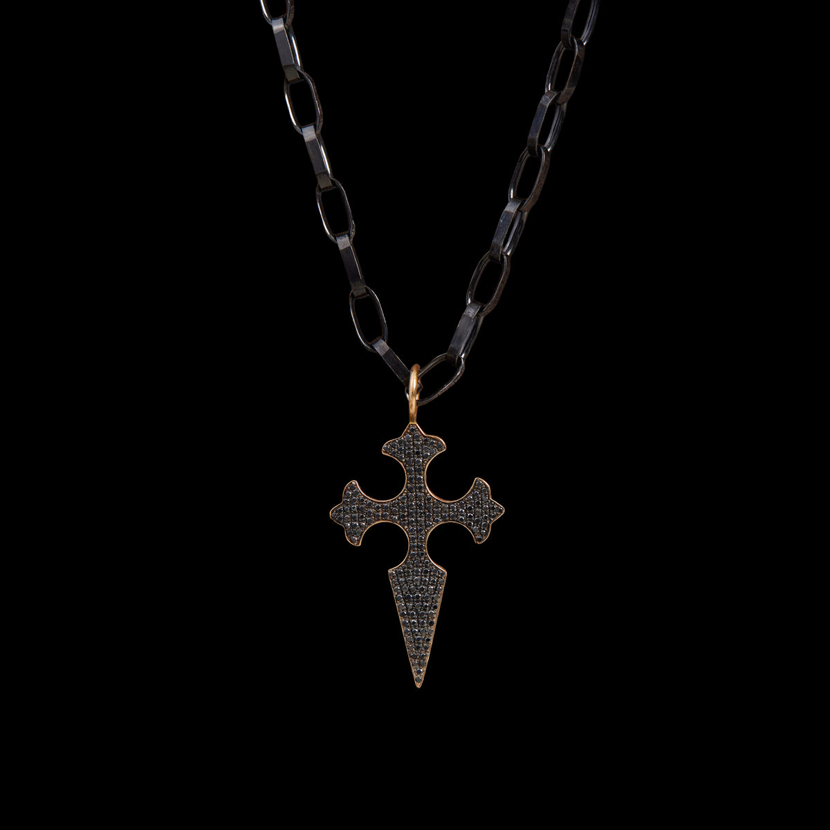 Black Diamond Cross Necklace