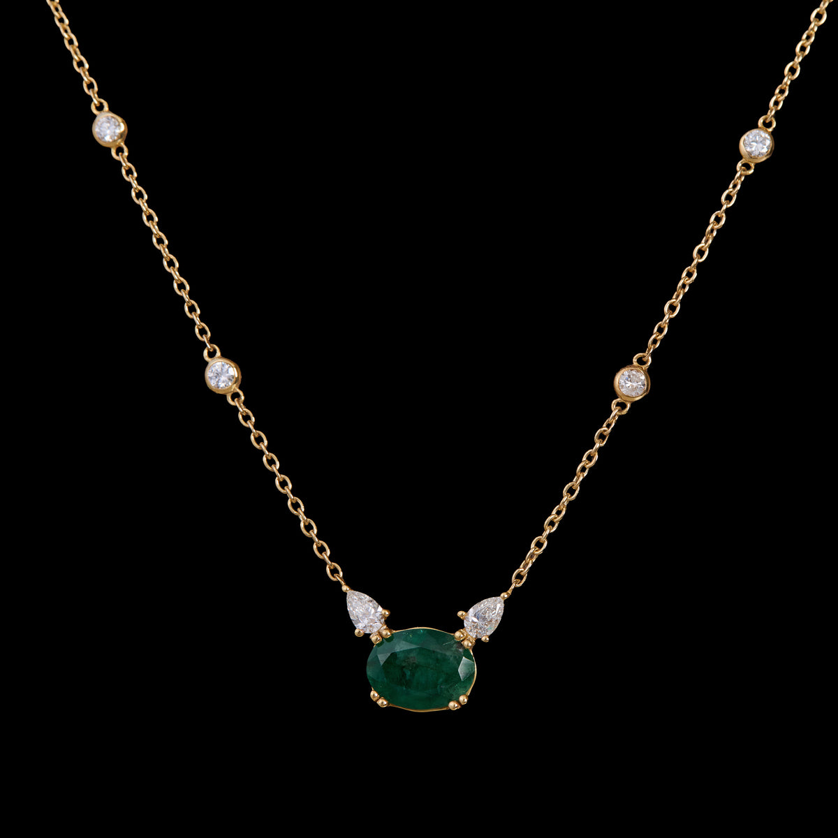 Emerald Diamond Pendant