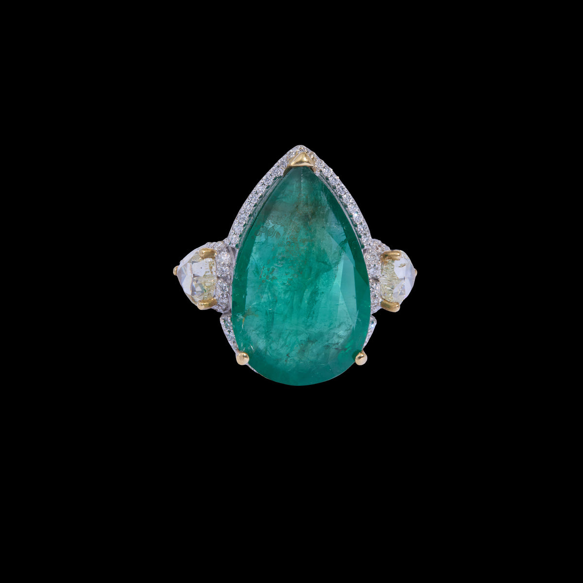 Emerald & Yellow Diamond Ring
