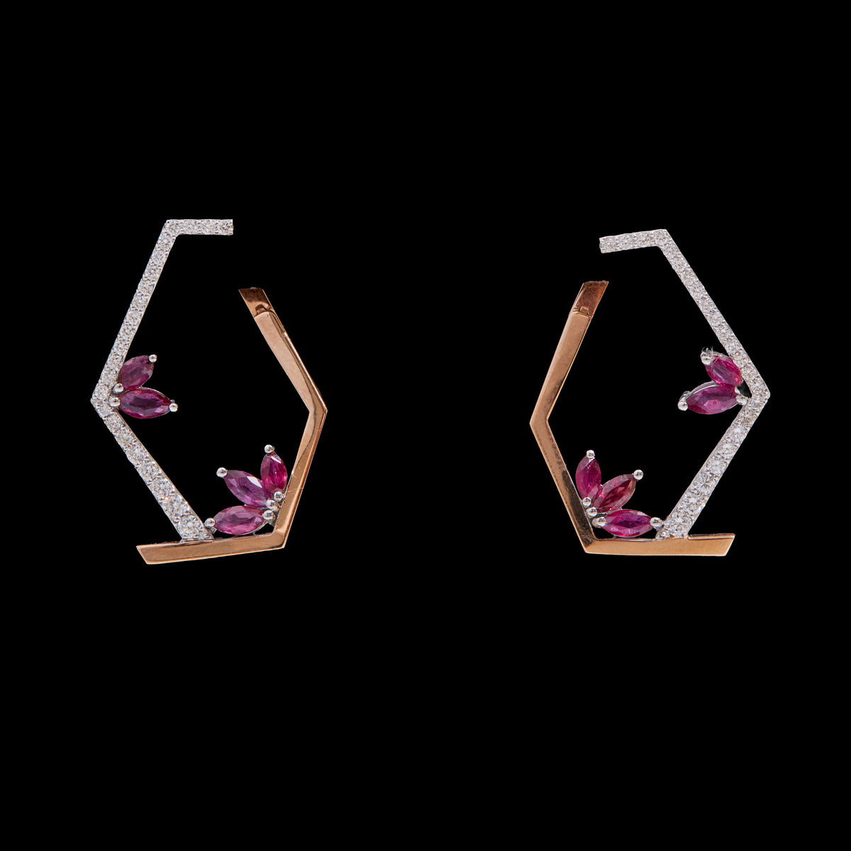 Ruby Diamond Earrings